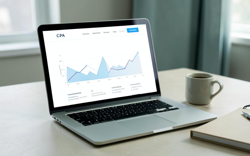 Financial summary displayed beside an organized workspace